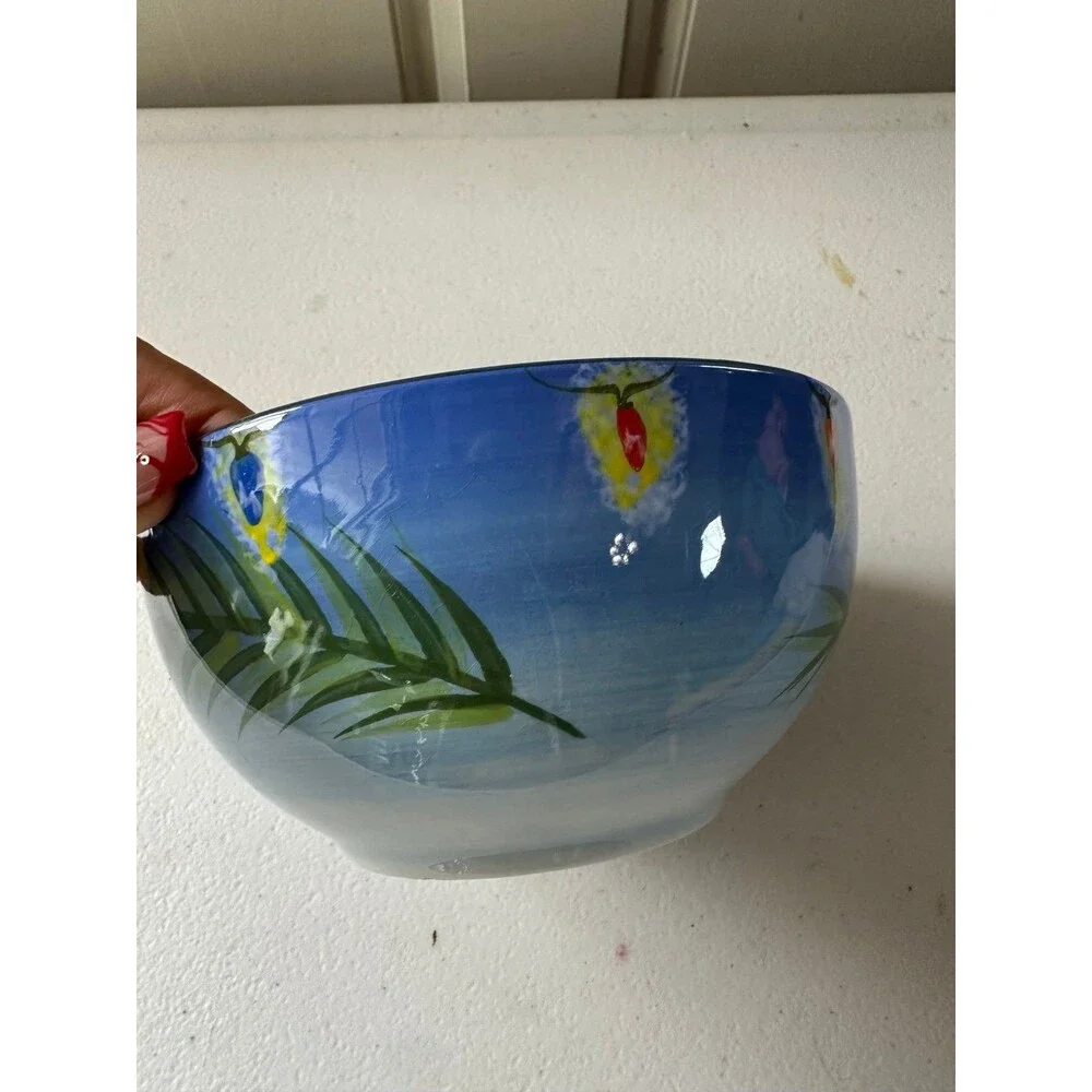 Tropical Holiday By Clay Art Pottery Rare Discontinued Replacement Glazed Bowl